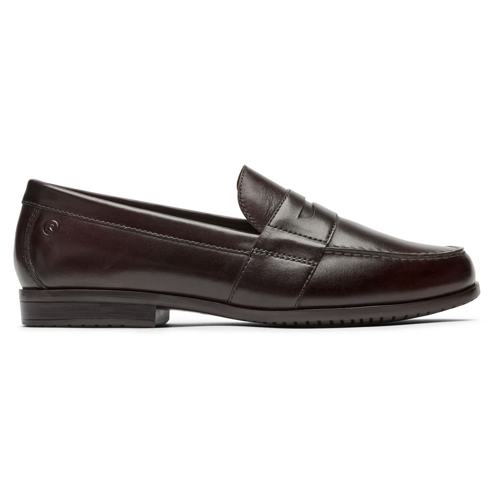 Rockport Classic Lite 2 Penny Slip-Ons - Mens Loafers - Burgundy - NZ (IUA-635891)